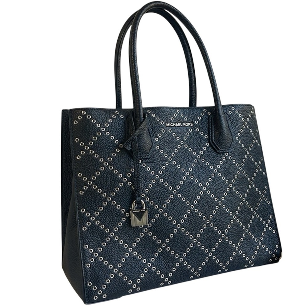 Michael Kors Black Tote with Silver Studs EUC - Picture 5 of 7